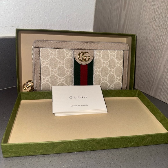 Gucci Beige Wallet with Green and Red Stripe - Picture 5 of 5